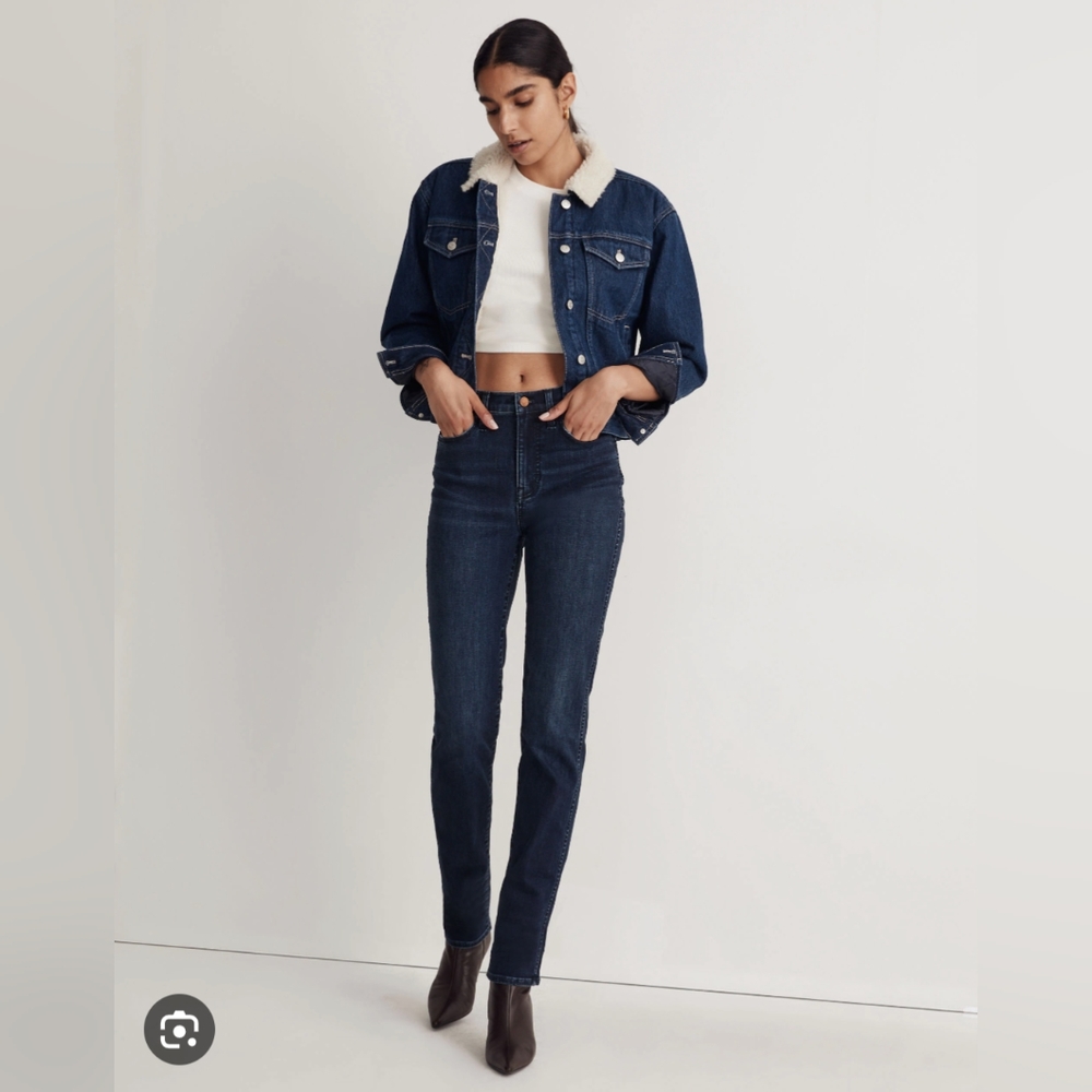 NWOT Madewell High-Rise Slim Straight Jeans Larchley Wash: TENCEL Denim Edition